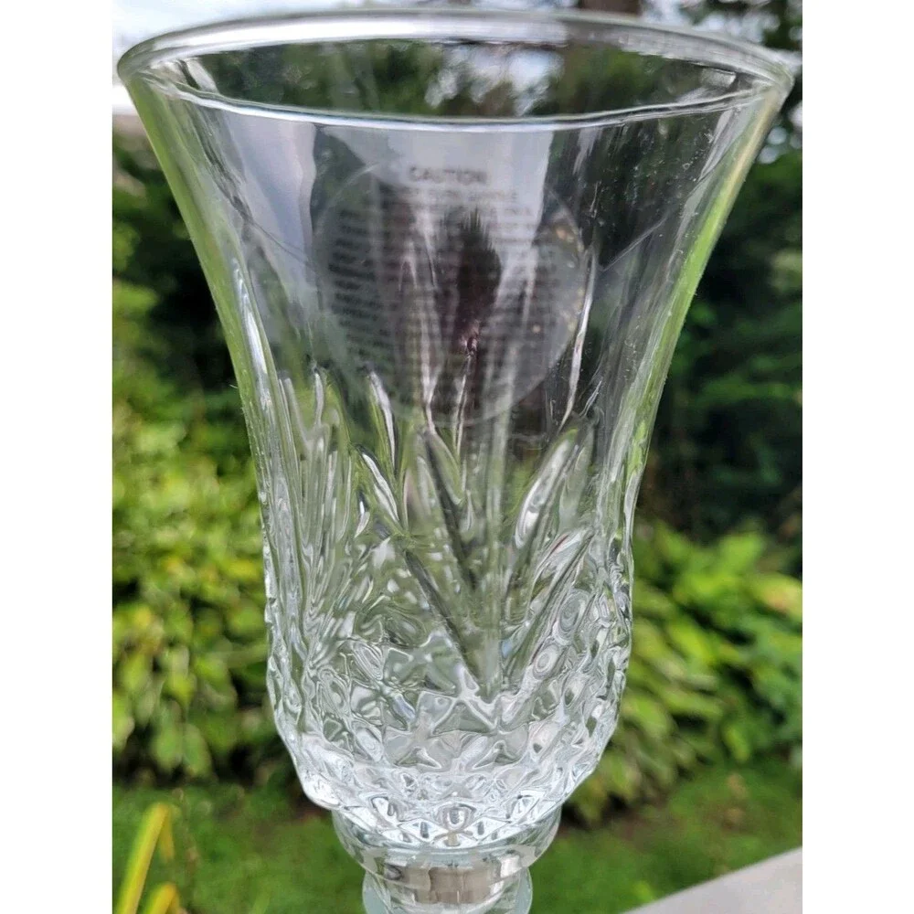Set of 4 Vtg HOMCO 11334 Crystal Windsor PEG Votive Candle Holders & candlestick